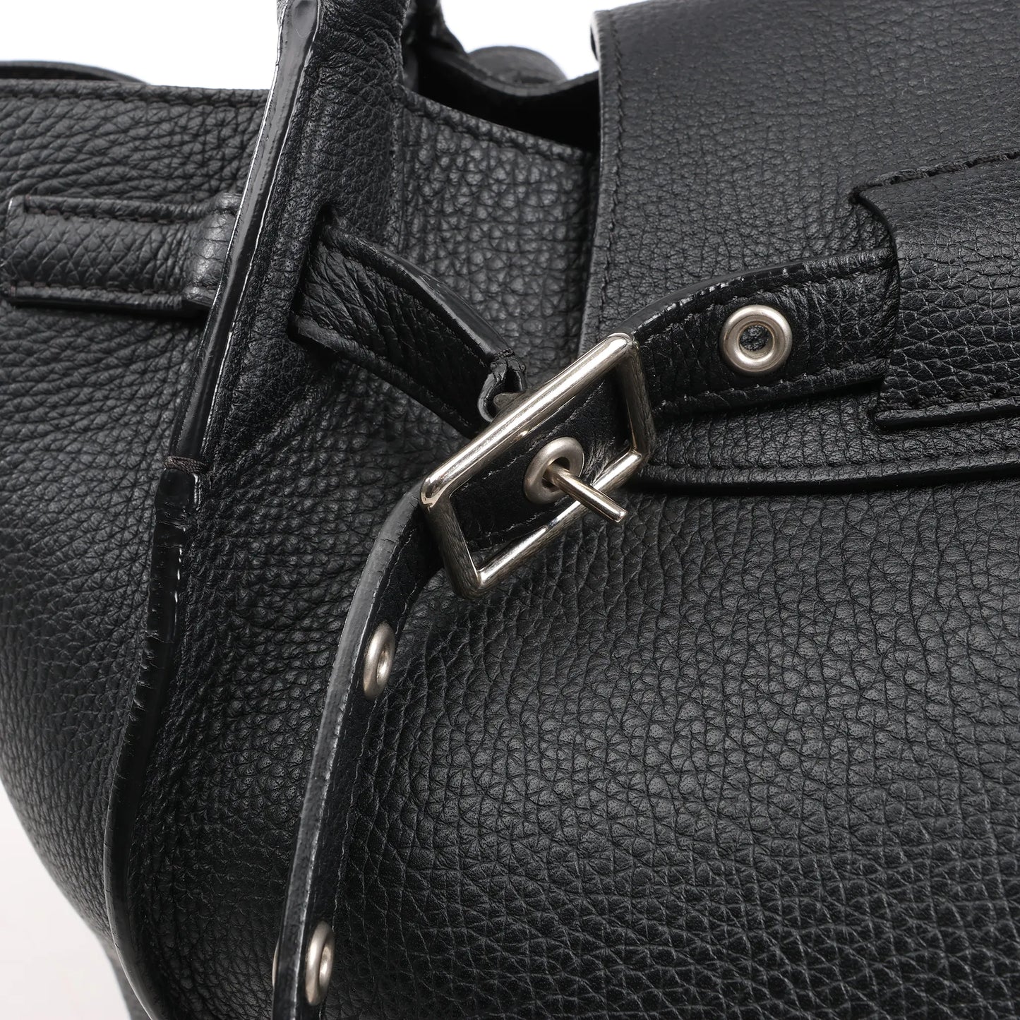 CELINE Big Bag Small Grained Leather 2way Handbag in Black