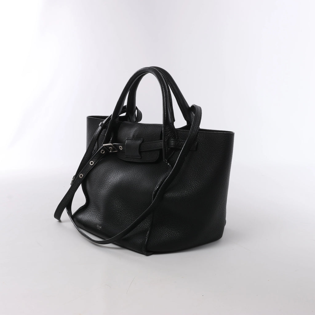 Celine Big Bag Small Leather 2Way Handbag in Black