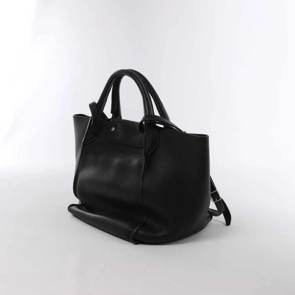 Celine Big Bag Small Leather 2Way Handbag in Black
