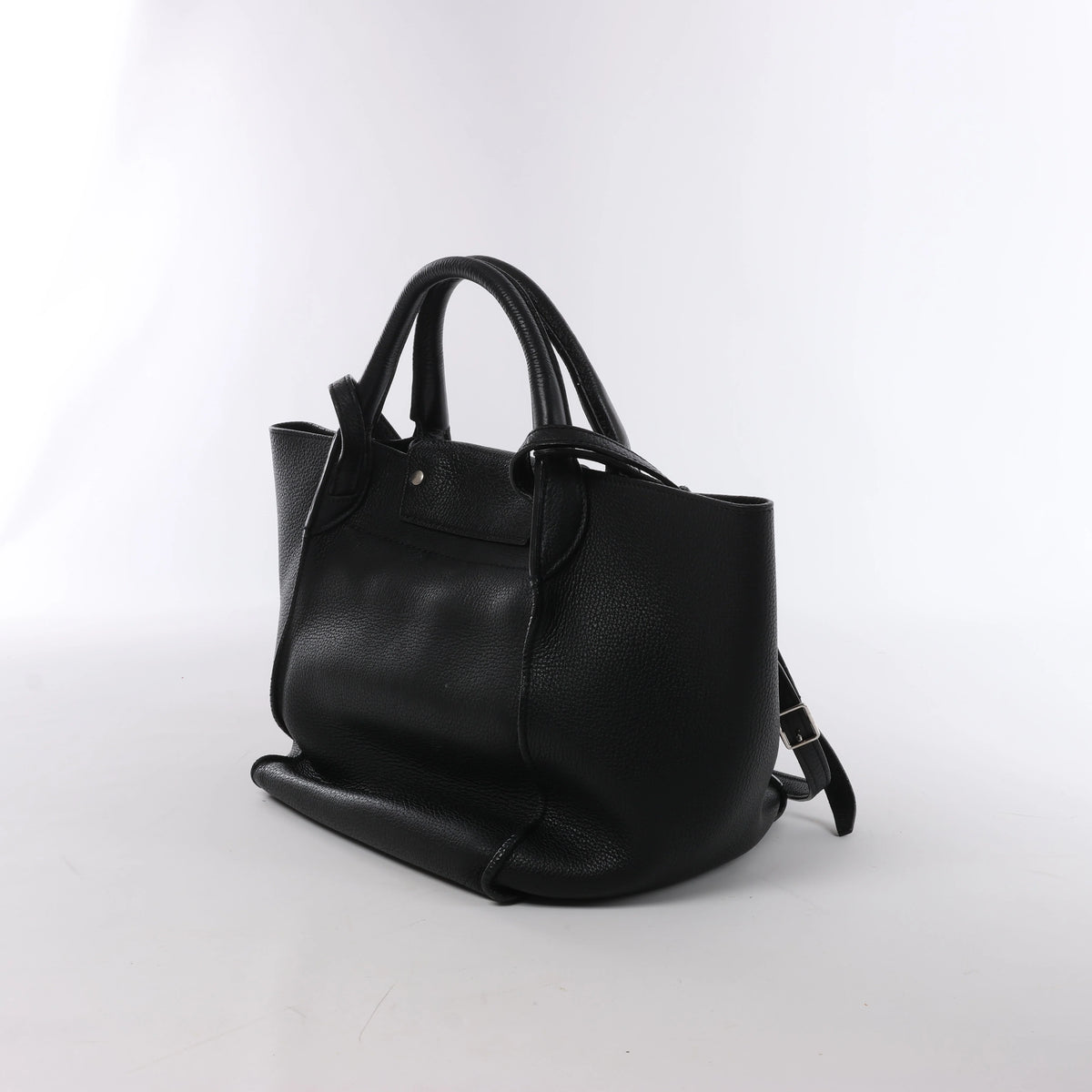 Celine Big Bag Small Leather 2Way Handbag in Black