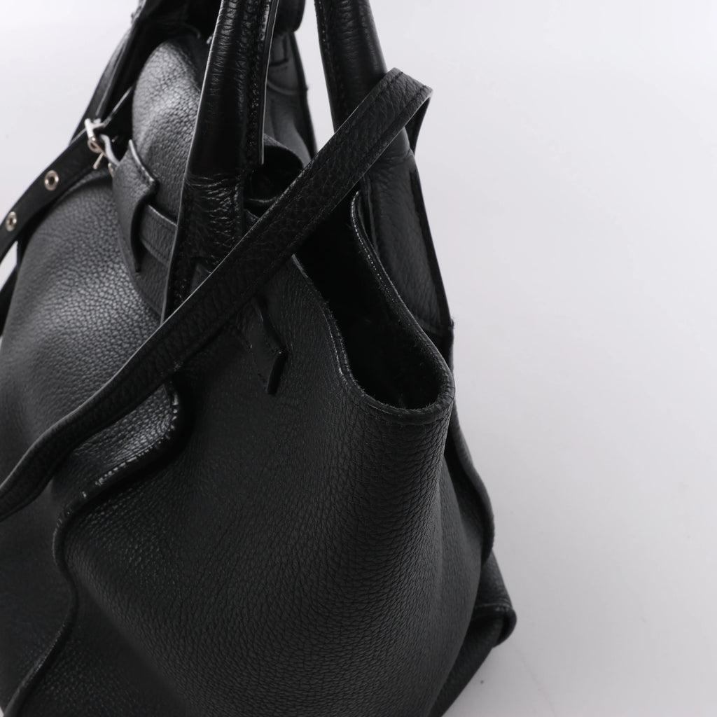 Celine Big Bag Small Leather 2Way Handbag in Black