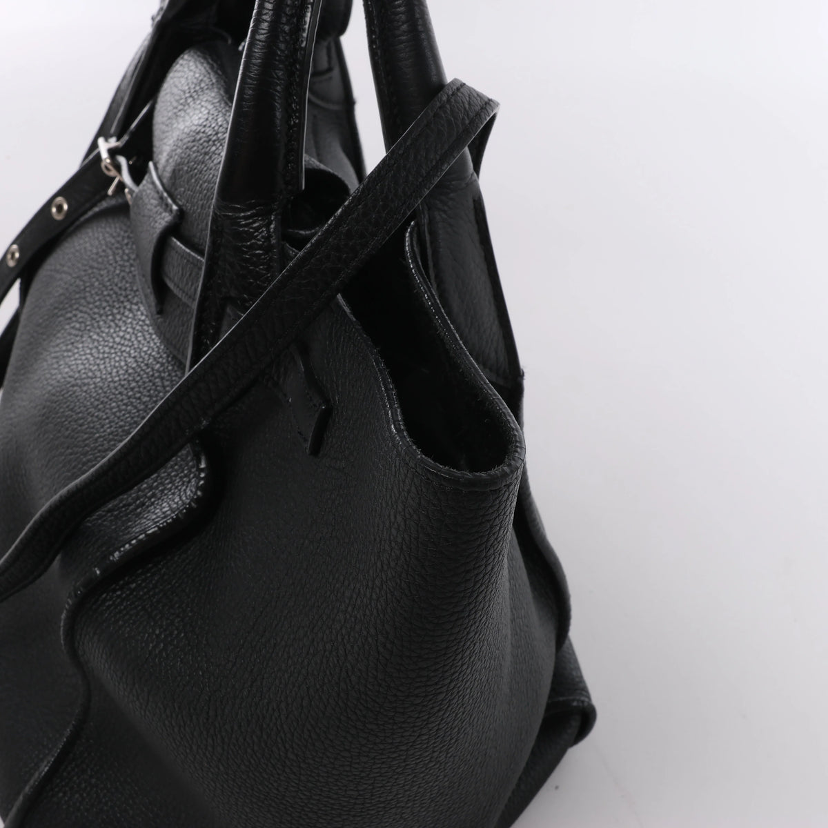 Celine Big Bag Small Leather 2Way Handbag in Black