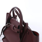 CELINE Big Bag Small Leather 2way Handbag in Burgundy