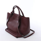 CELINE Big Bag Small Leather 2way Handbag in Burgundy