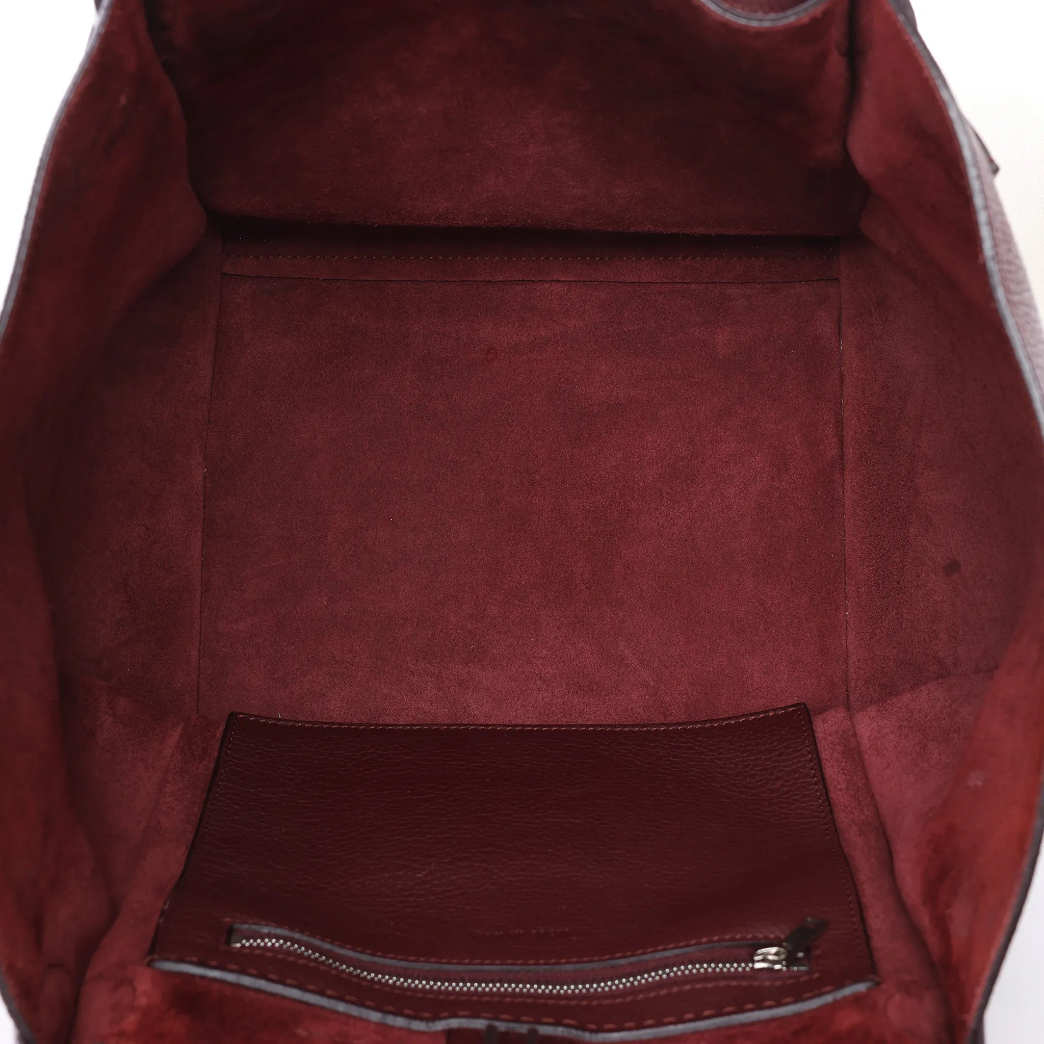 CELINE Big Bag Small Leather 2way Handbag in Burgundy