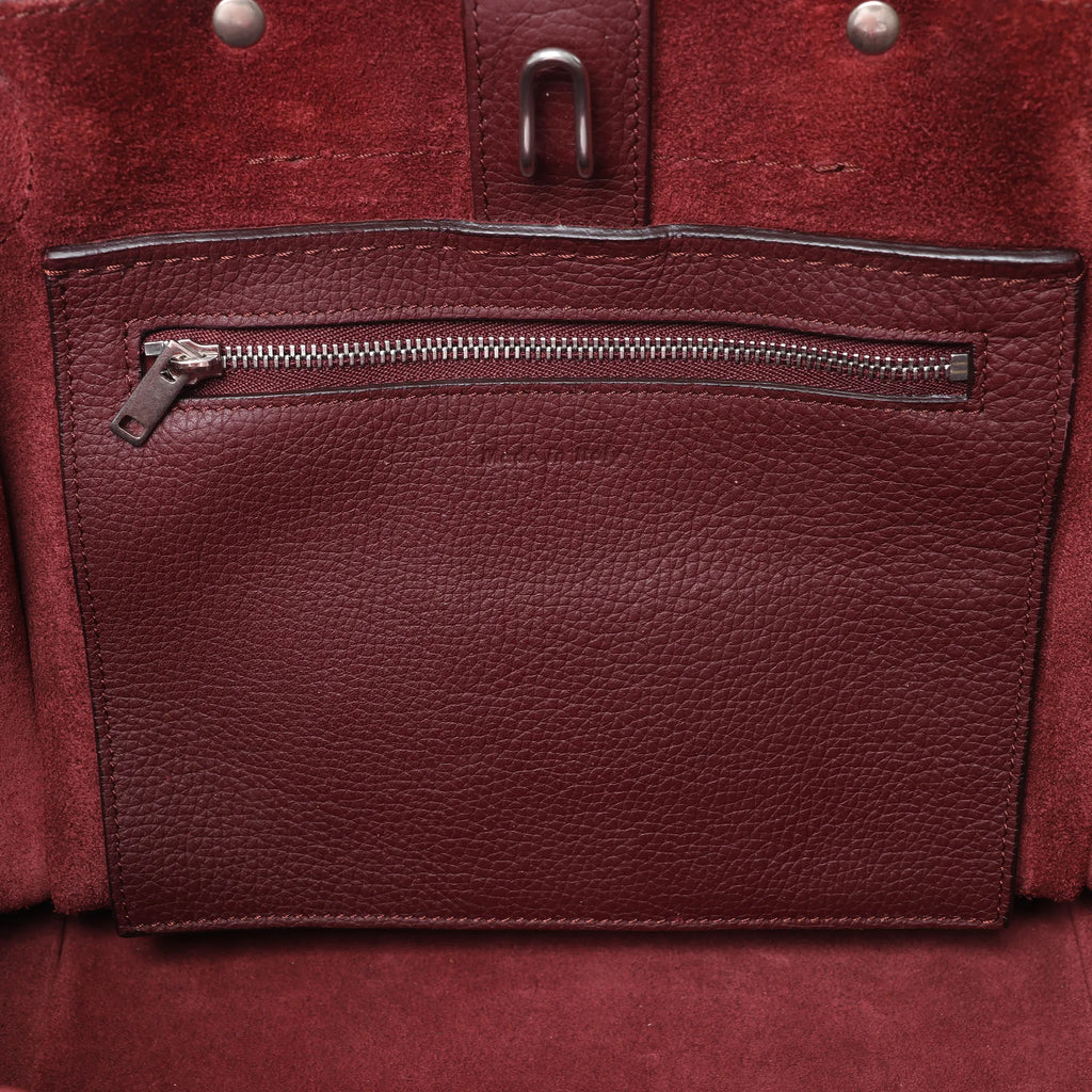 CELINE Big Bag Small Leather 2way Handbag in Burgundy