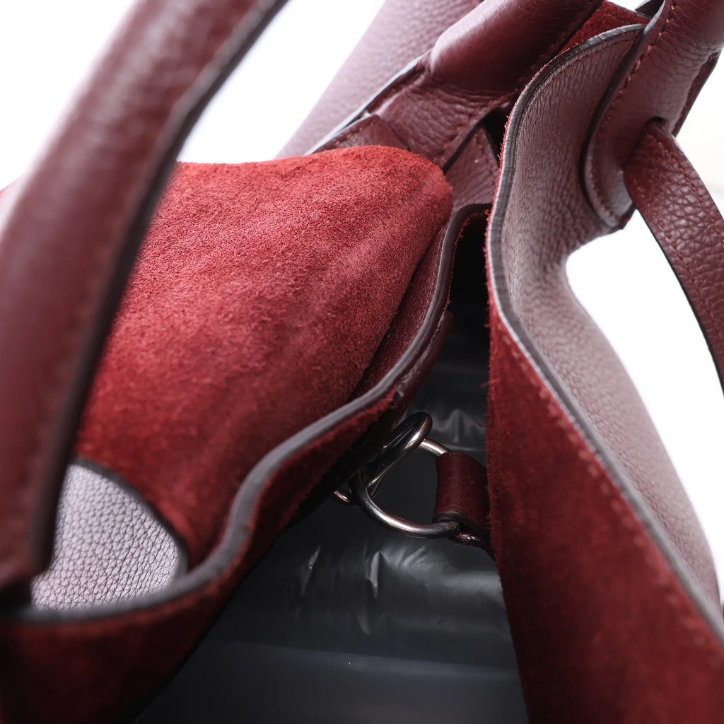 CELINE Big Bag Small Leather 2way Handbag in Burgundy