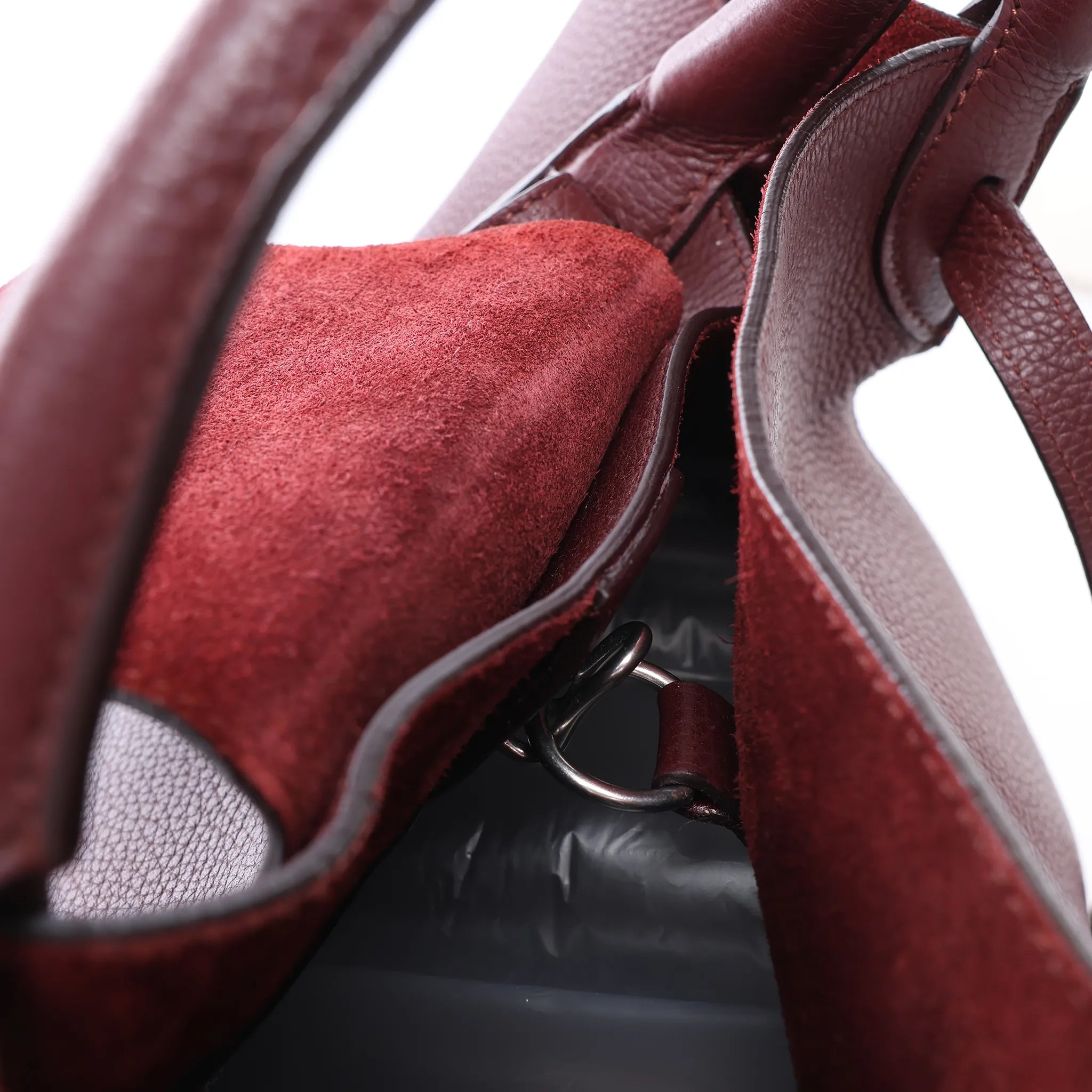 CELINE Big Bag Small Leather 2way Handbag in Burgundy