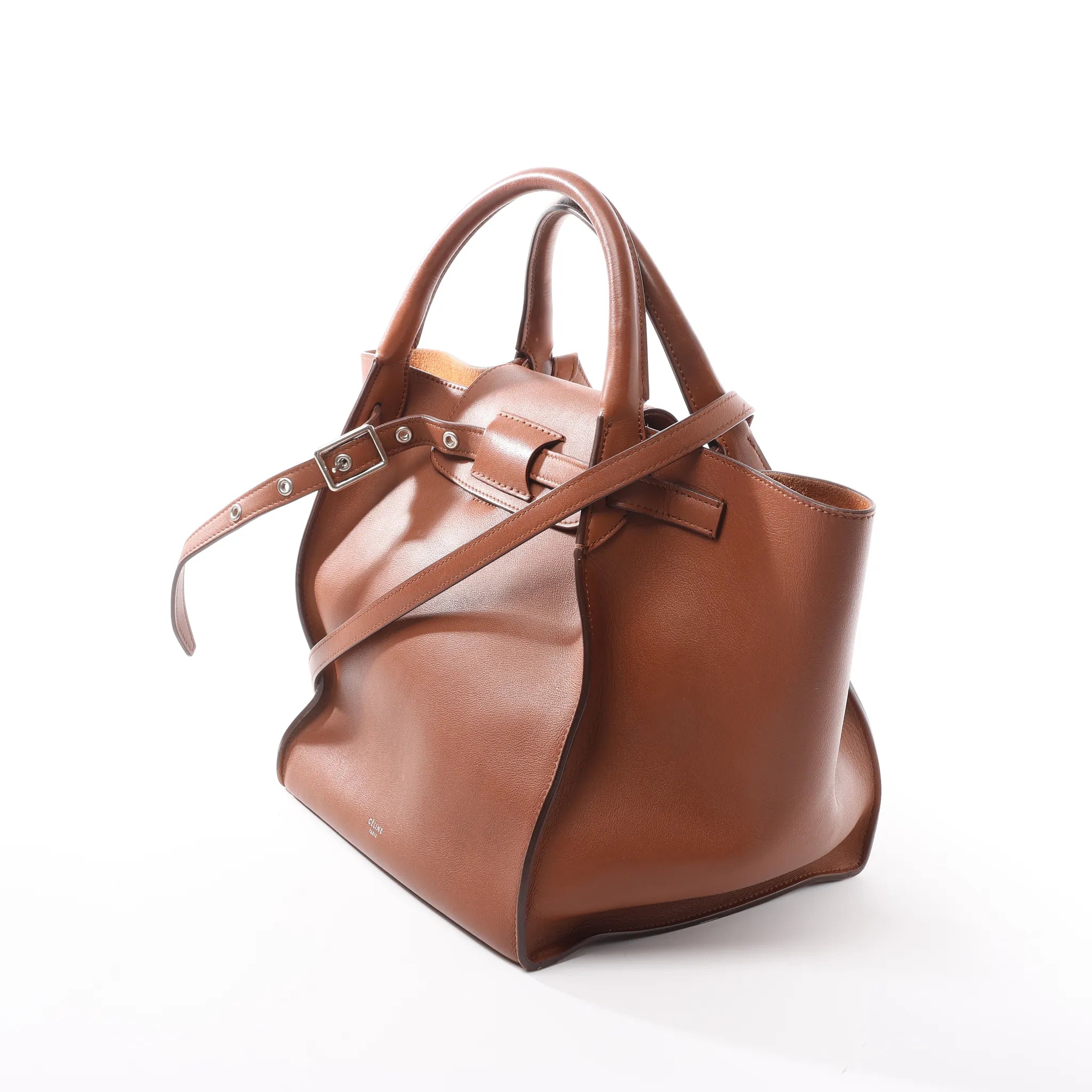 CELINE Big Bag Small Leather 2way Handbag in Brown