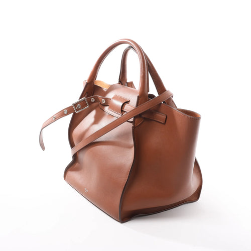 Bolso pequeño de piel CELINE Big Bag con compartimentos para dos artículos en marrón