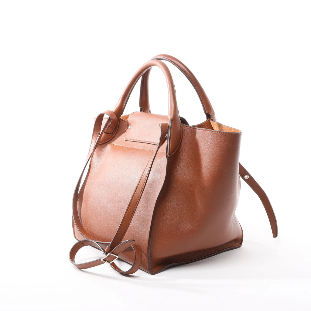 CELINE Big Bag Small Leather 2way Handbag in Brown