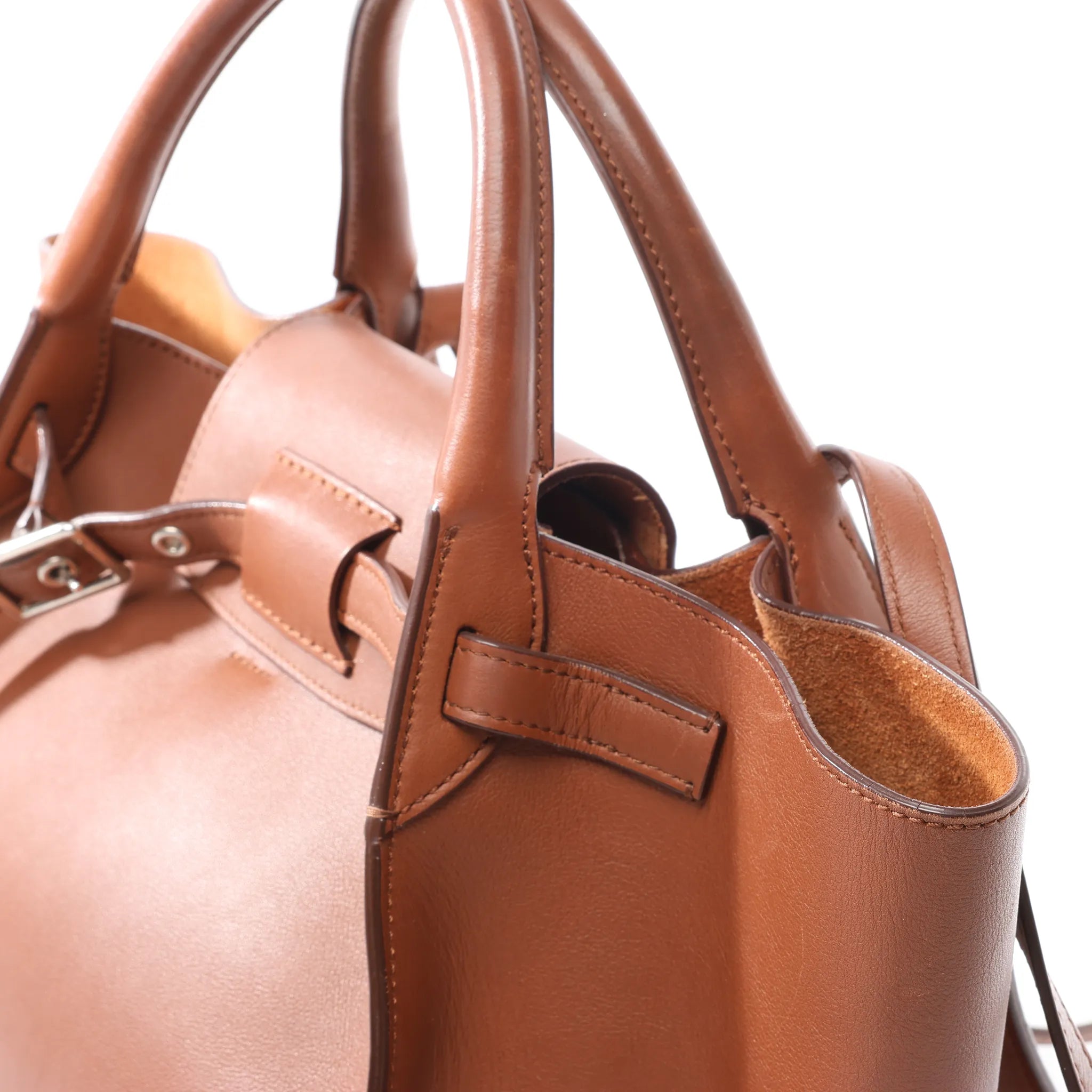 CELINE Big Bag Small Leather 2way Handbag in Brown