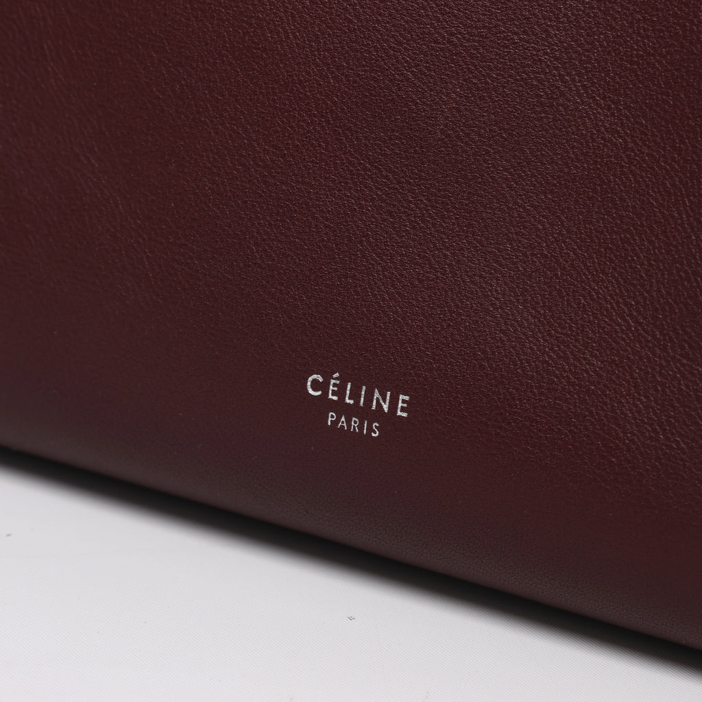 Bolso de mano CELINE Big Bag Small 2 en 1 de piel en color burdeos