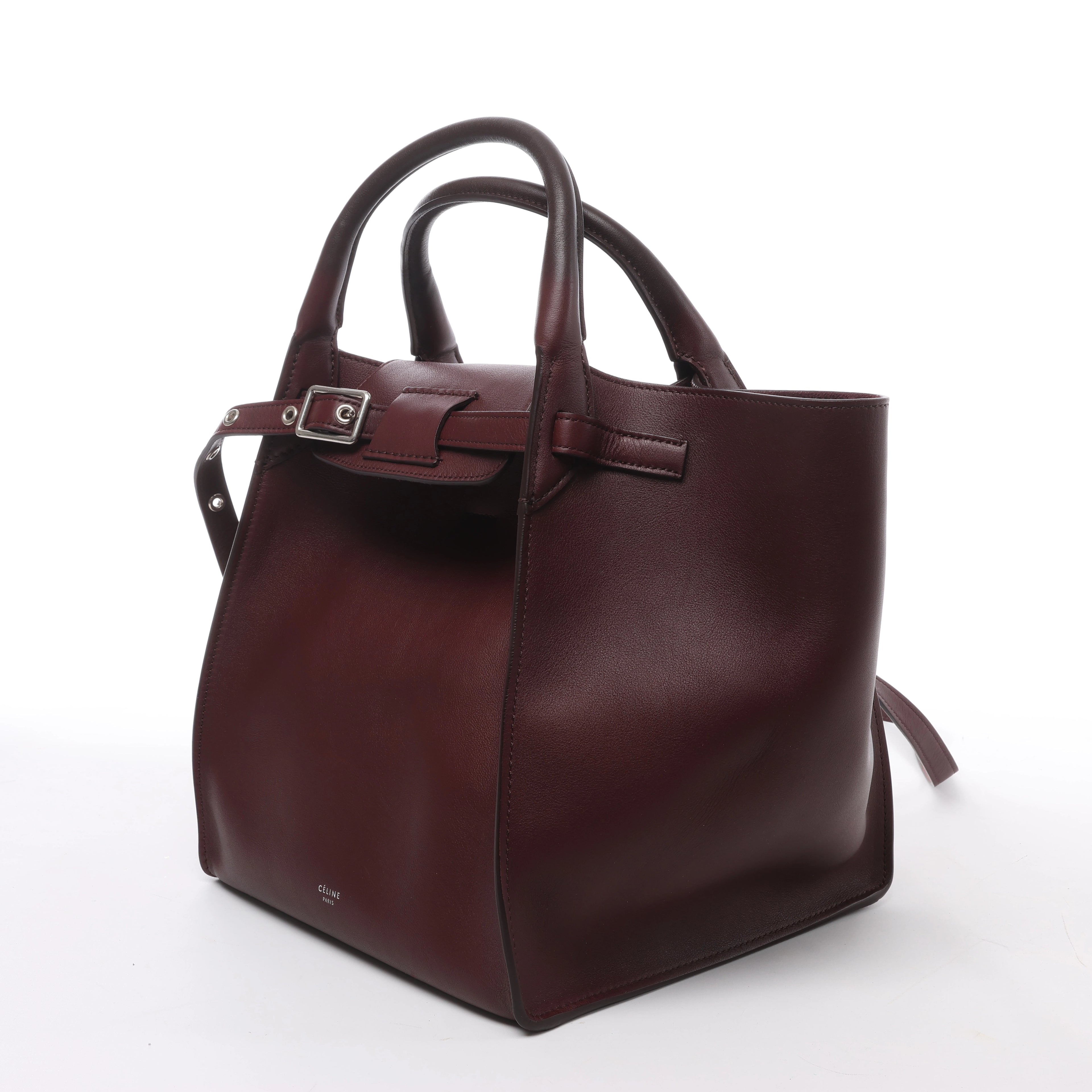 Bolso de mano CELINE Big Bag Small 2 en 1 de piel en color burdeos