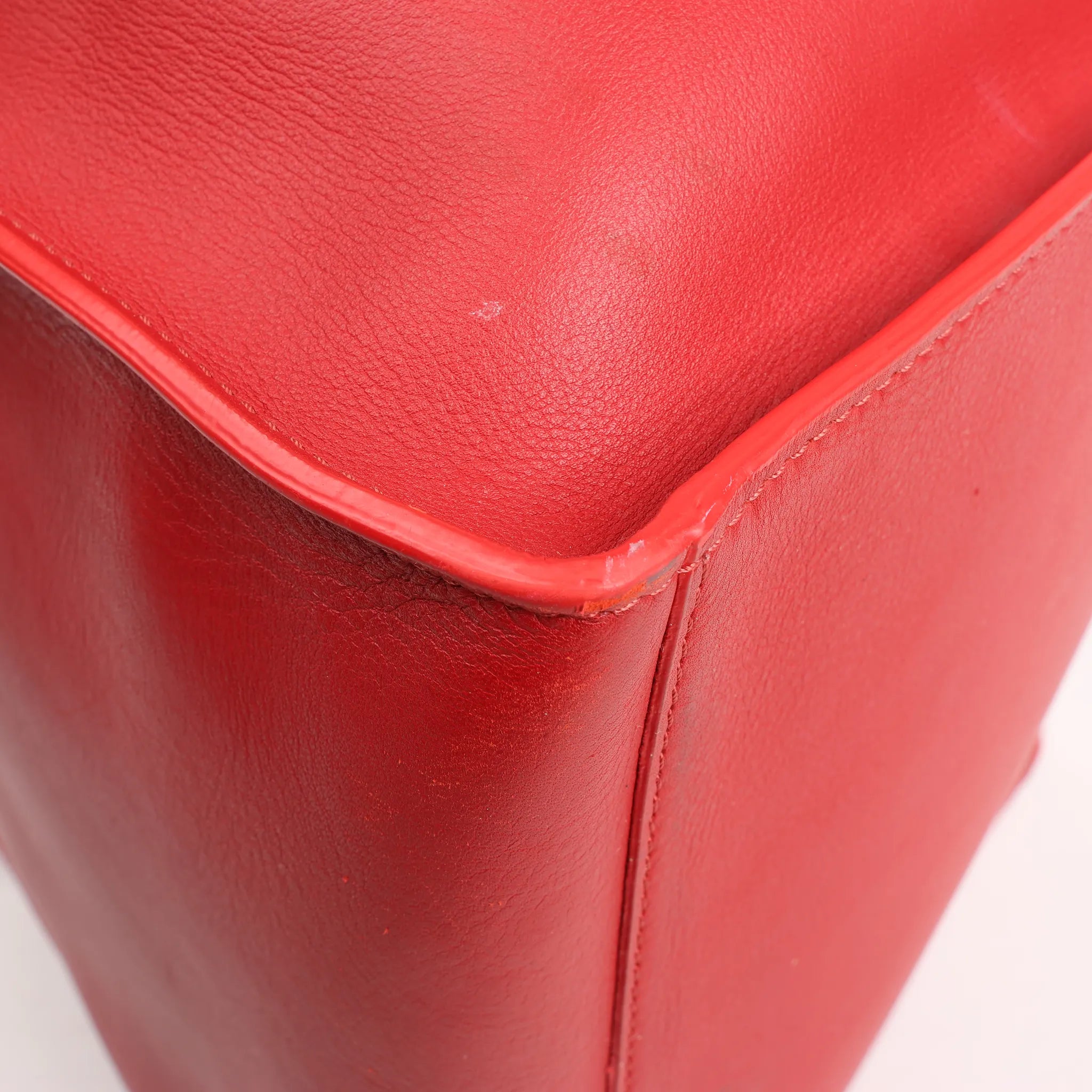 CELINE Big Bag Small Leather 2way Handbag in Red
