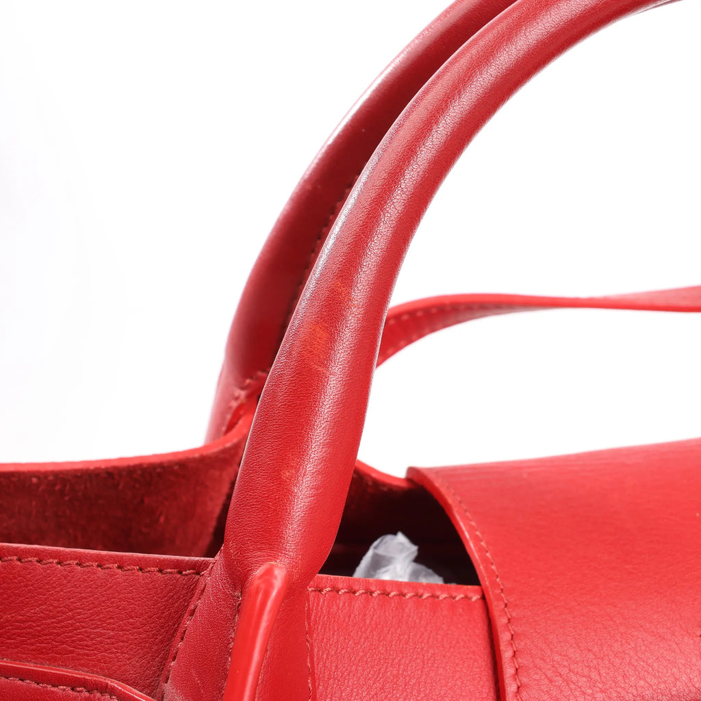 CELINE Big Bag Small Leather 2way Handbag in Red