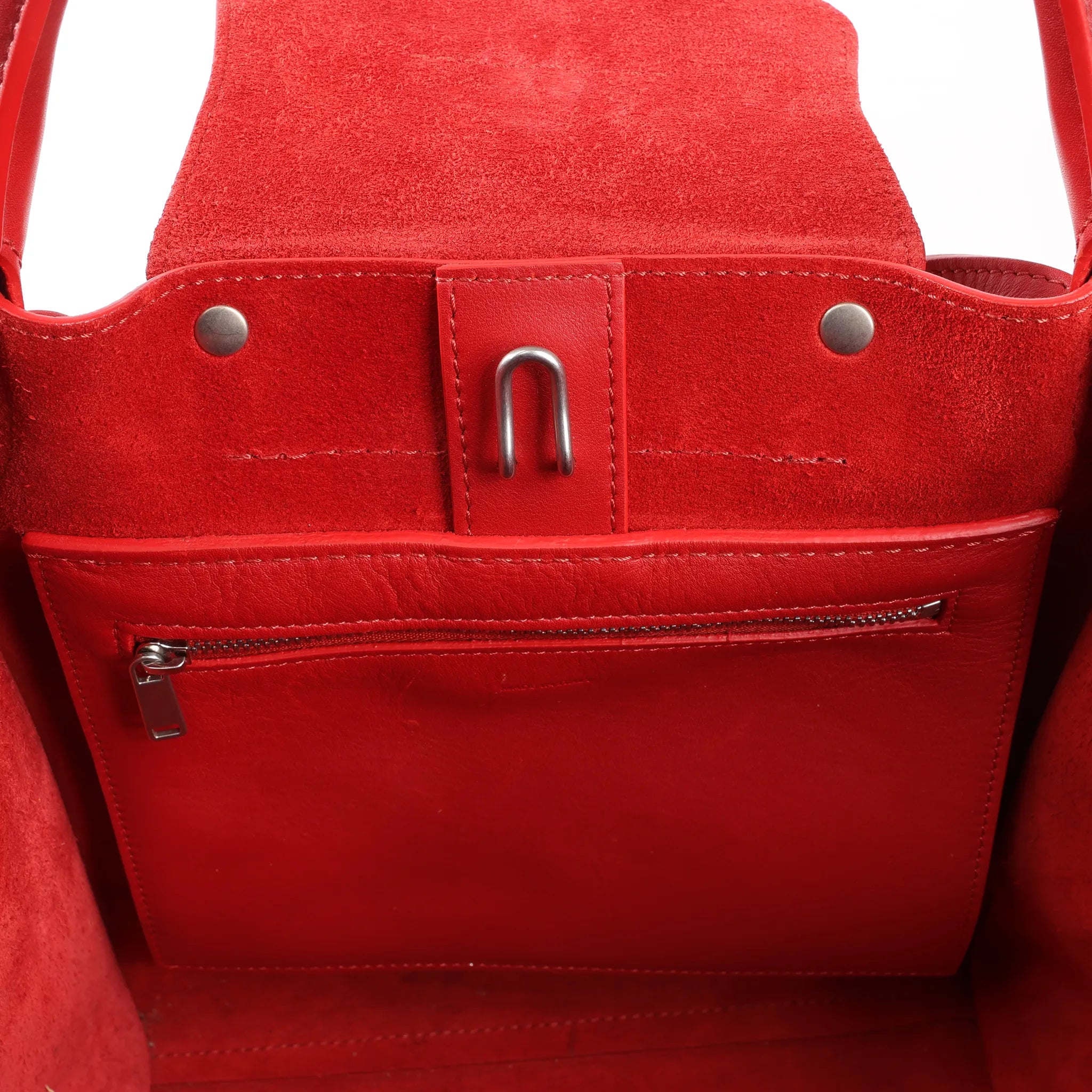 CELINE Big Bag Small Leather 2way Handbag in Red