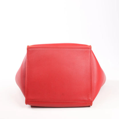 CELINE Big Bag kleine Lederhandtasche, 2-in-1, rot