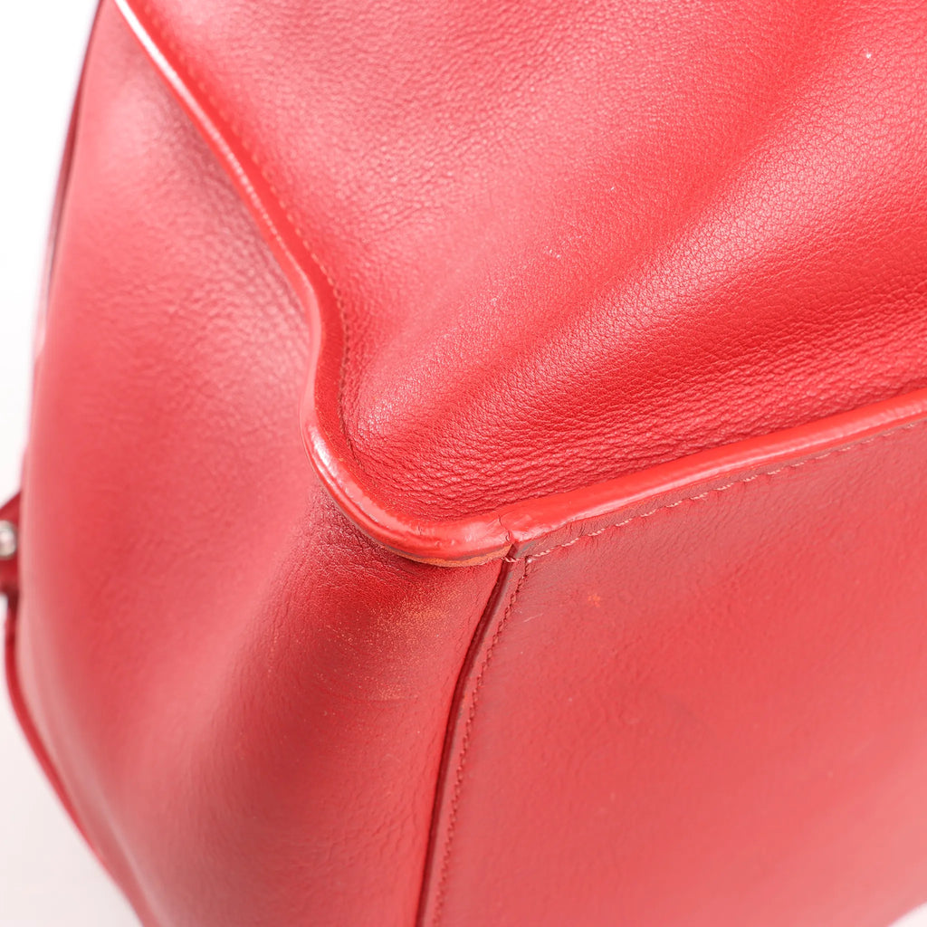CELINE Big Bag Small Leather 2way Handbag in Red