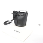 CELINE Big Bag Bucket Leather Shoulder Bag in Black