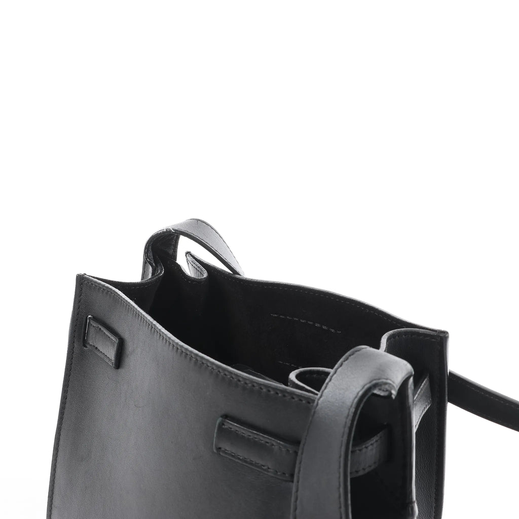 CELINE Big Bag Bucket Leather Shoulder Bag in Black