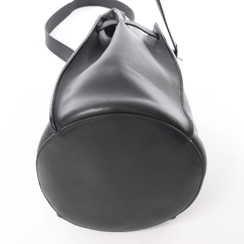 CELINE Big Bag Bucket Leather Shoulder Bag in Black