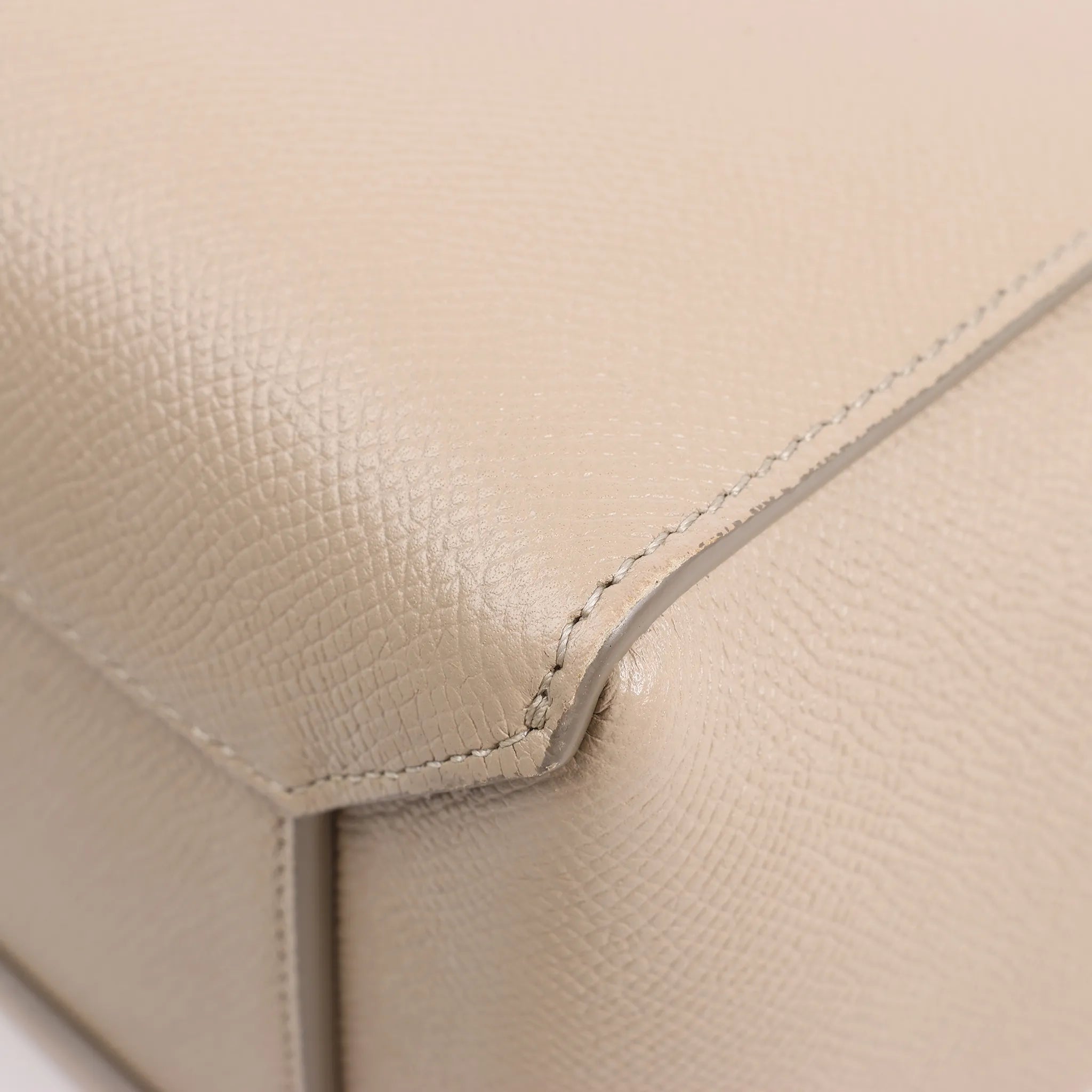 CELINE Belt Bag Grained Leather Micro 2Way Handbag in Beige
