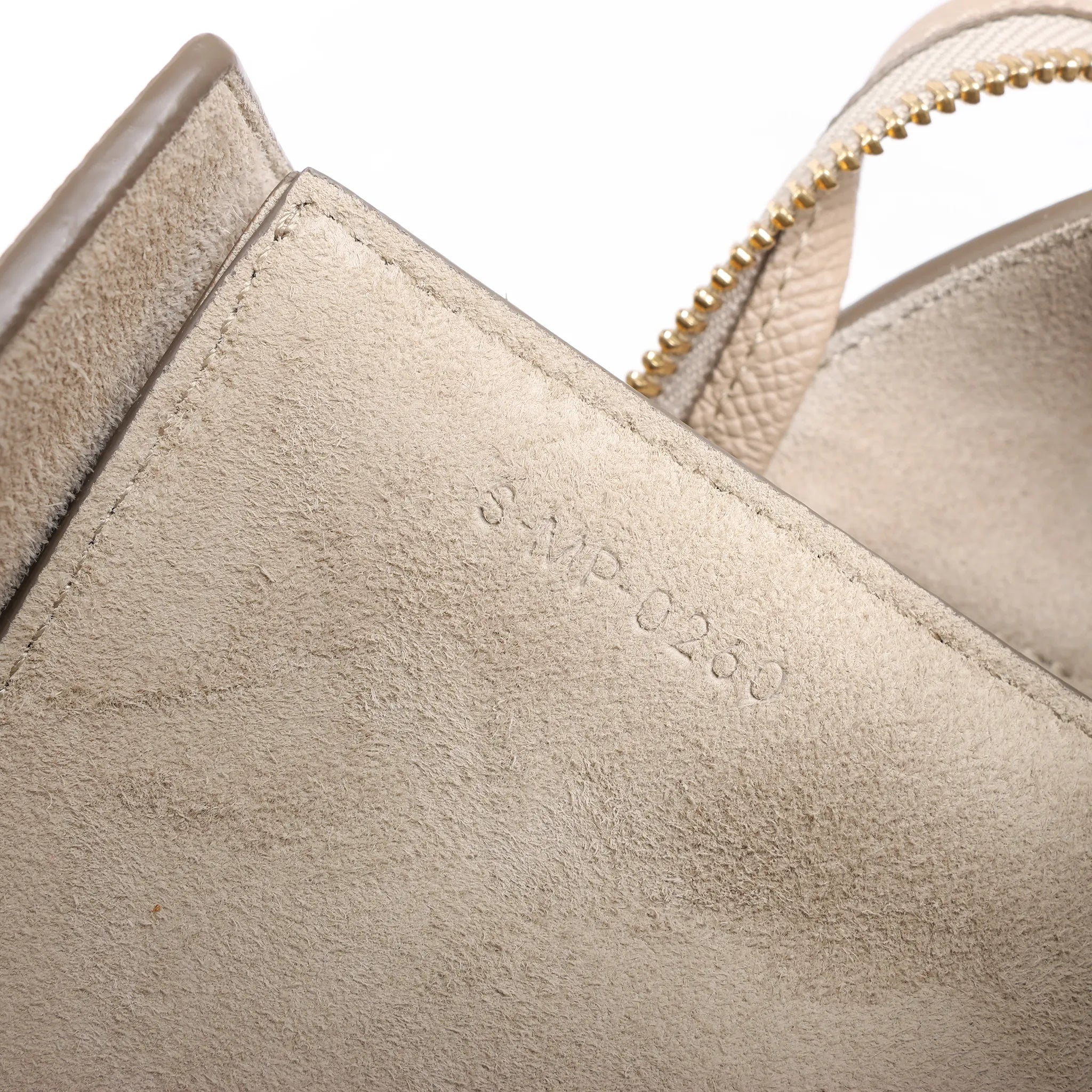 CELINE Belt Bag Grained Leather Micro 2Way Handbag in Beige