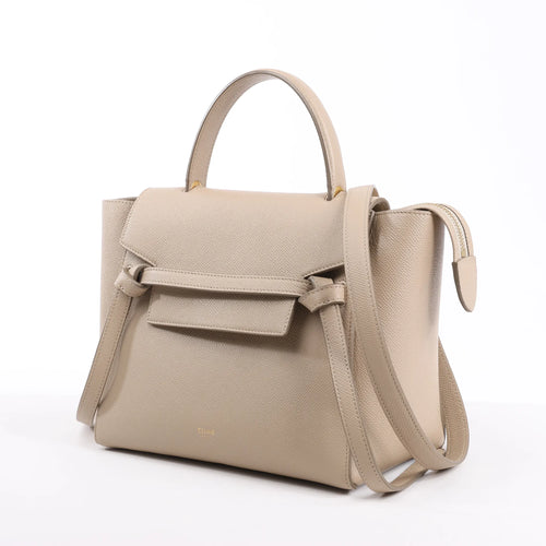 Bolso de mano CELINE Belt Bag Micro 2Way de piel granulada en beige
