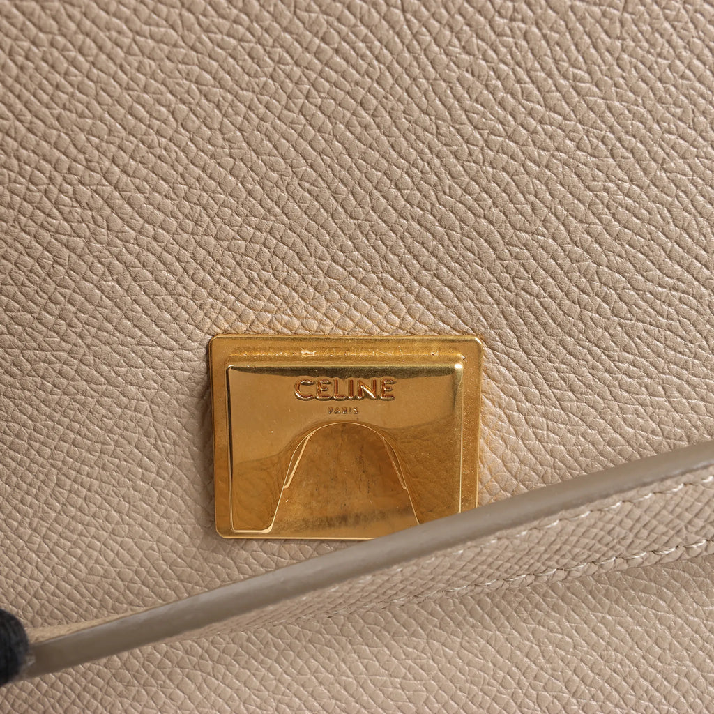 CELINE Belt Bag Grained Leather Micro 2Way Handbag in Beige
