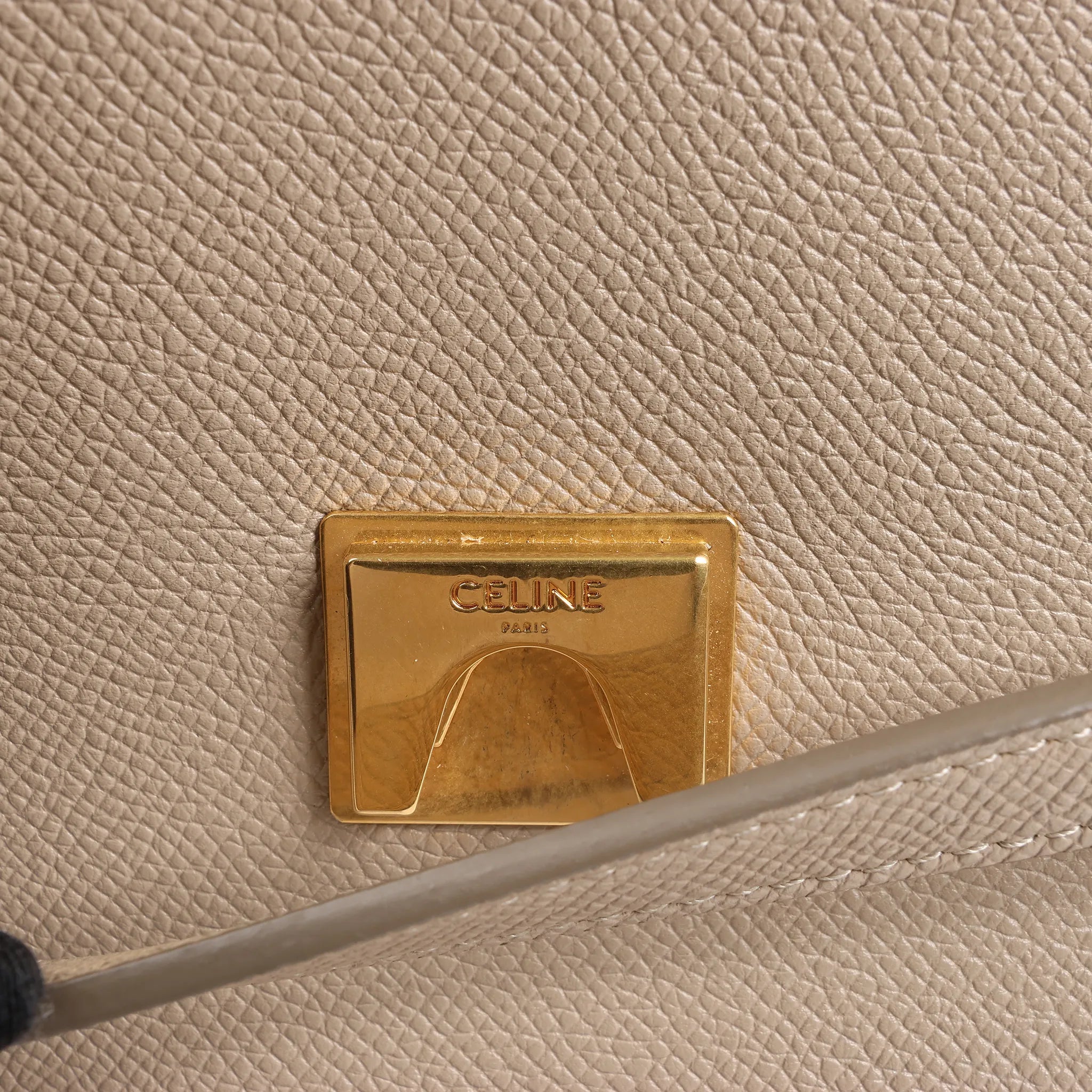 CELINE Belt Bag Grained Leather Micro 2Way Handbag in Beige