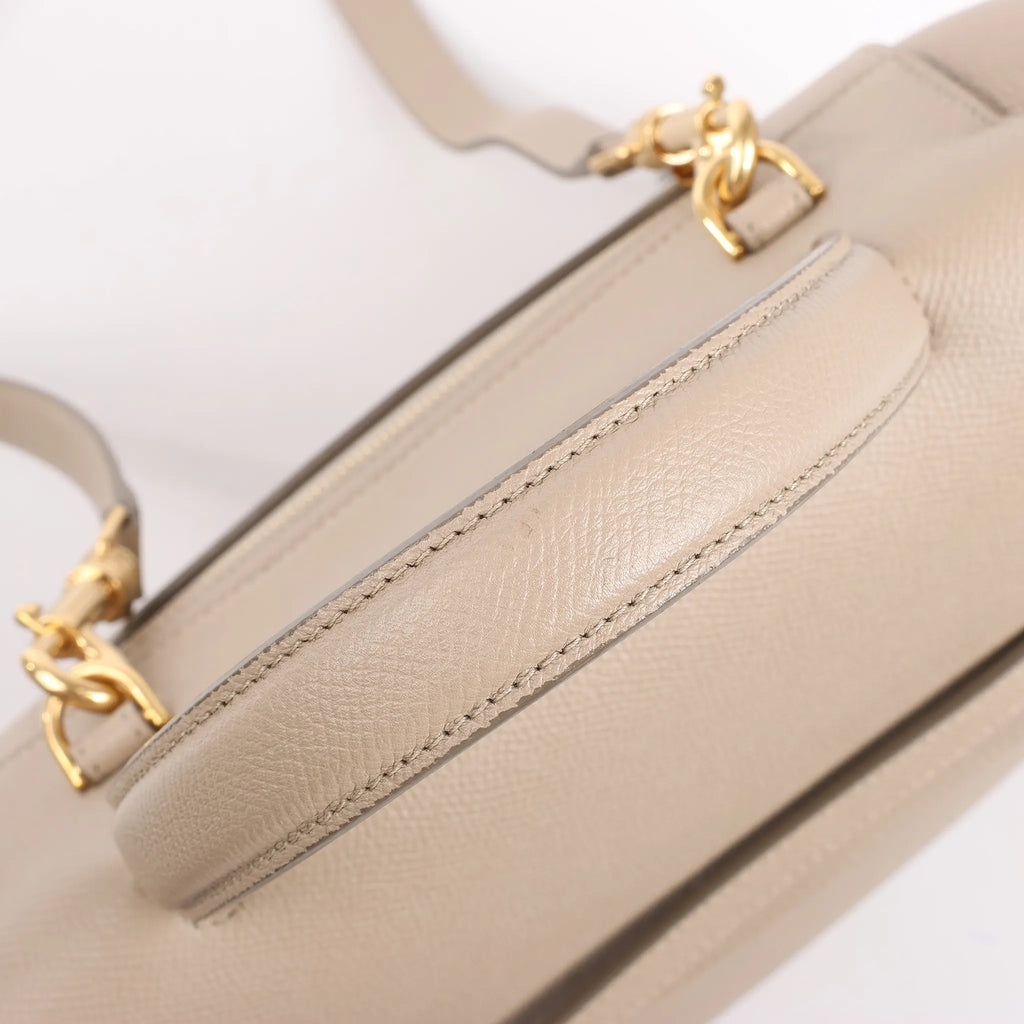 CELINE Belt Bag Grained Leather Micro 2Way Handbag in Beige