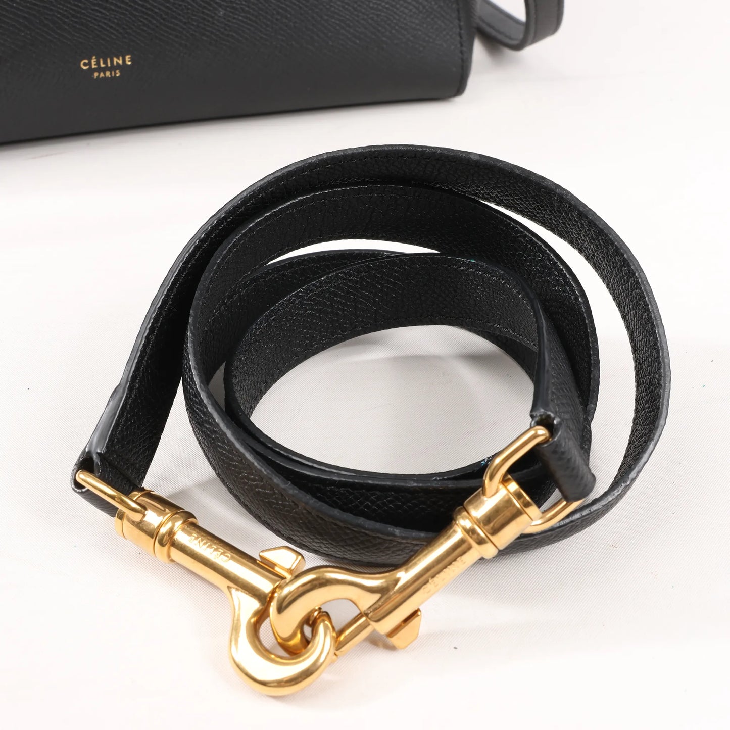 Celine Belt Bag Micro Leather 2Way Handbag in Black