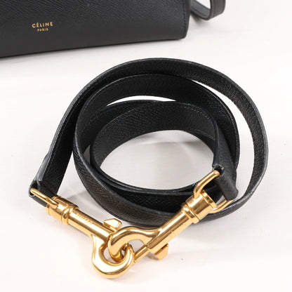 Celine Belt Bag Micro Leather 2Way Handbag in Black