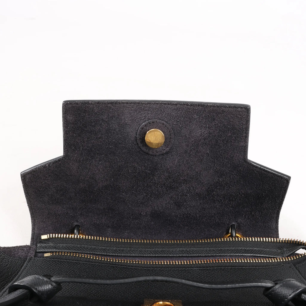 Celine Belt Bag Micro Leather 2Way Handbag in Black