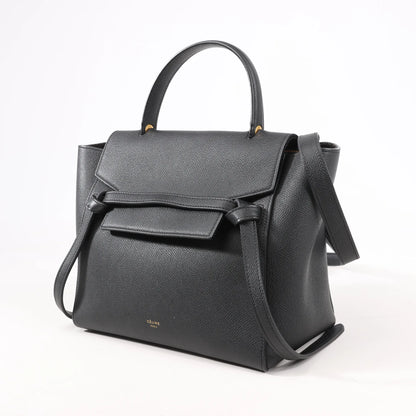 Celine Belt Bag Micro Leather 2Way Handbag in Black
