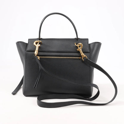 Celine Belt Bag Micro Leather 2Way Handbag in Black