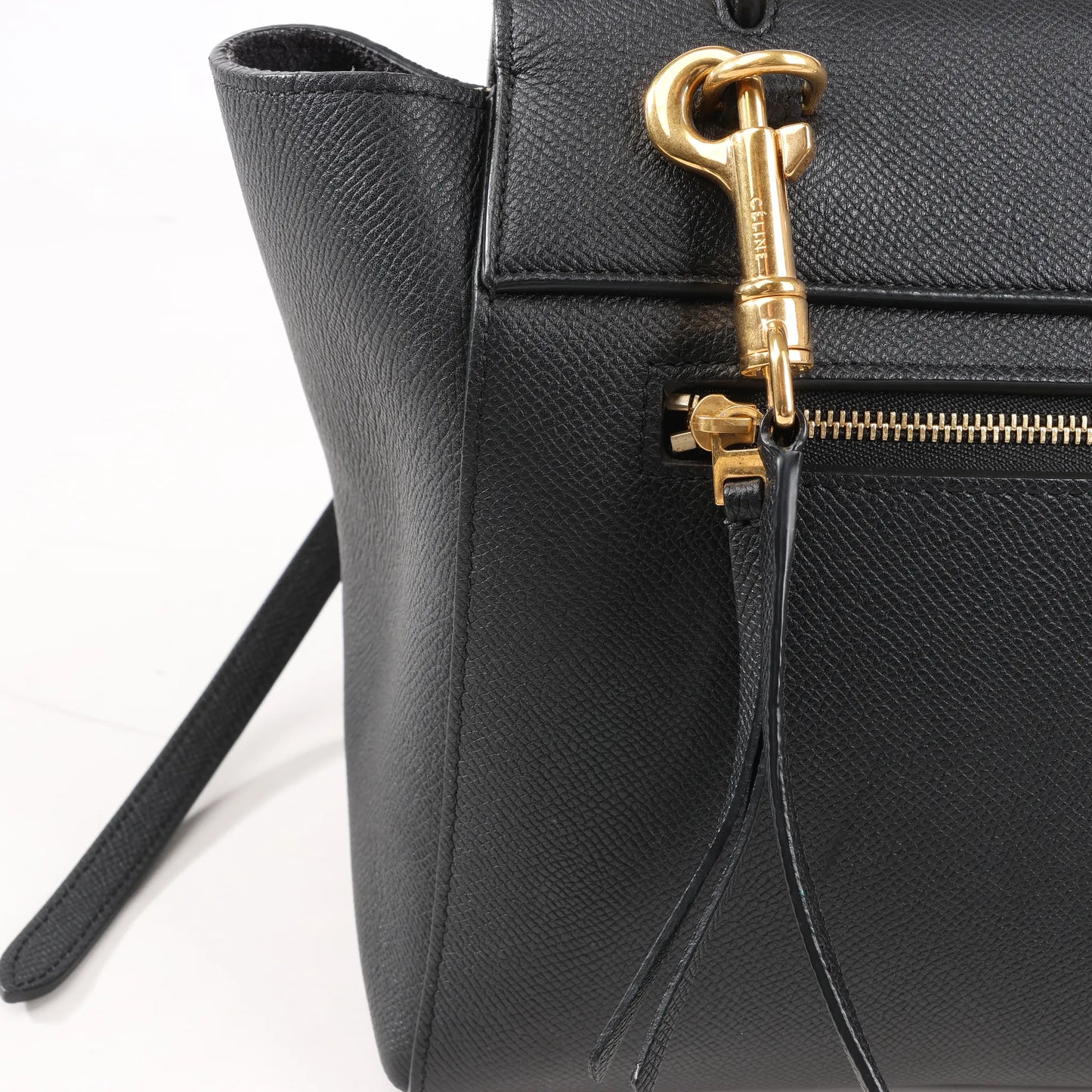 Celine Belt Bag Micro Leather 2Way Handbag in Black