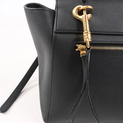 Celine Belt Bag Micro Leather 2Way Handbag in Black