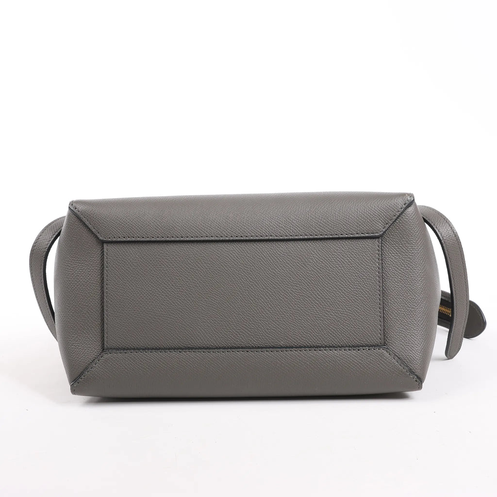 CELINE Belt Bag Grained Leather Micro 2Way Handbag in Gray