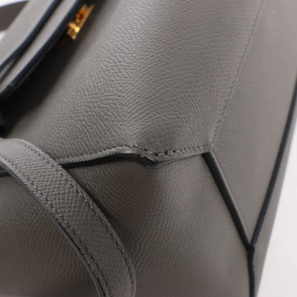 CELINE Belt Bag Grained Leather Micro 2Way Handbag in Gray