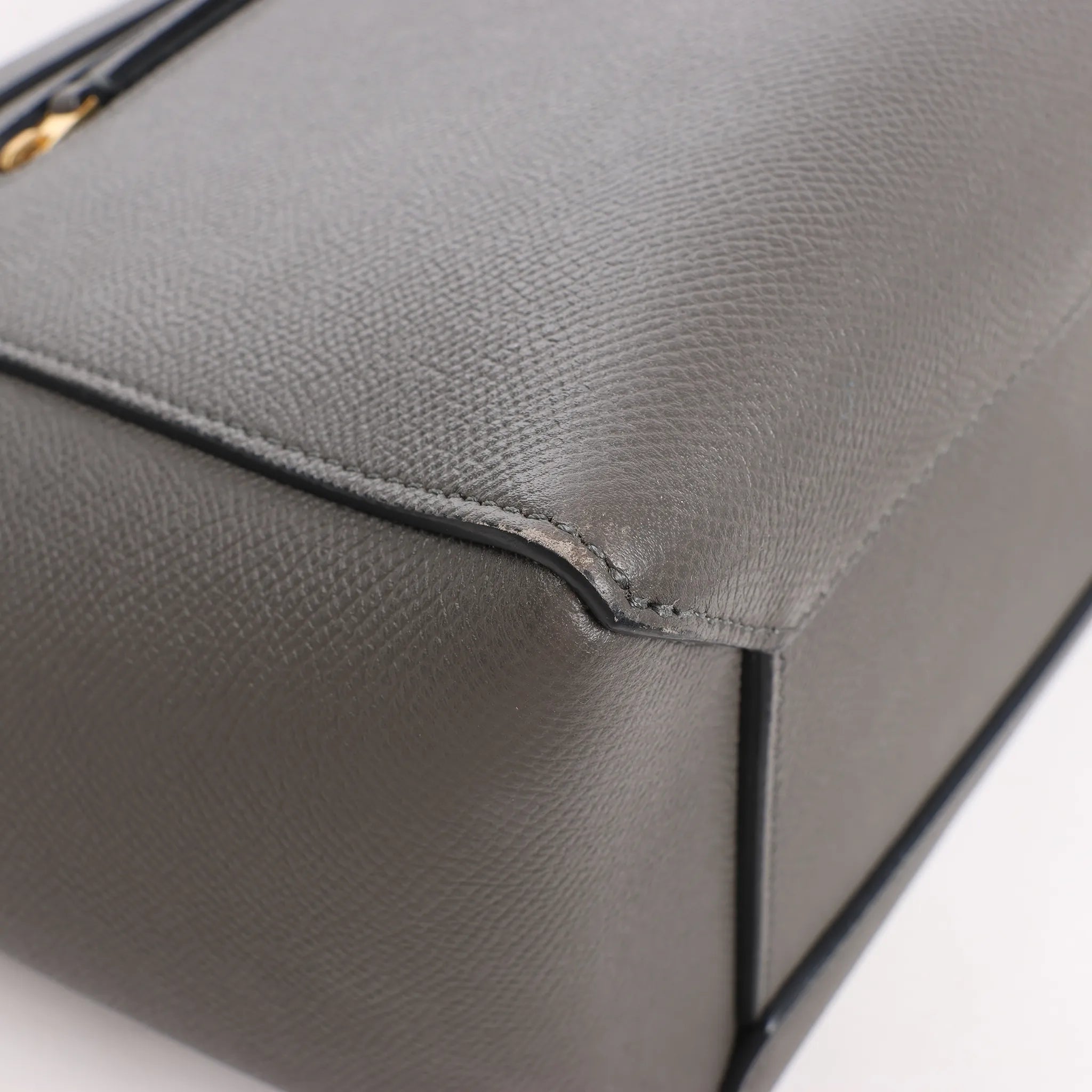 CELINE Belt Bag Grained Leather Micro 2Way Handbag in Gray