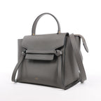 CELINE Belt Bag Grained Leather Micro 2Way Handbag in Gray