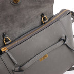 CELINE Belt Bag Grained Leather Micro 2Way Handbag in Gray