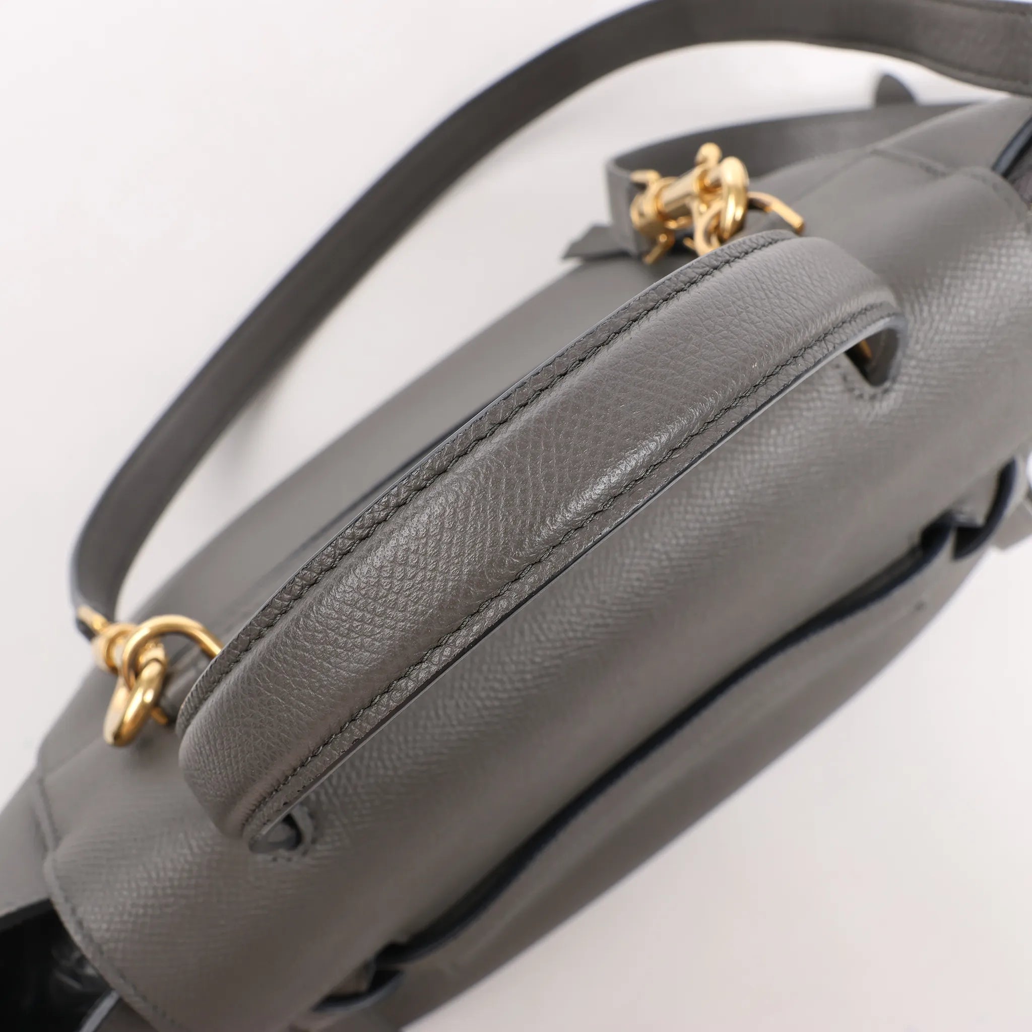 CELINE Belt Bag Grained Leather Micro 2Way Handbag in Gray