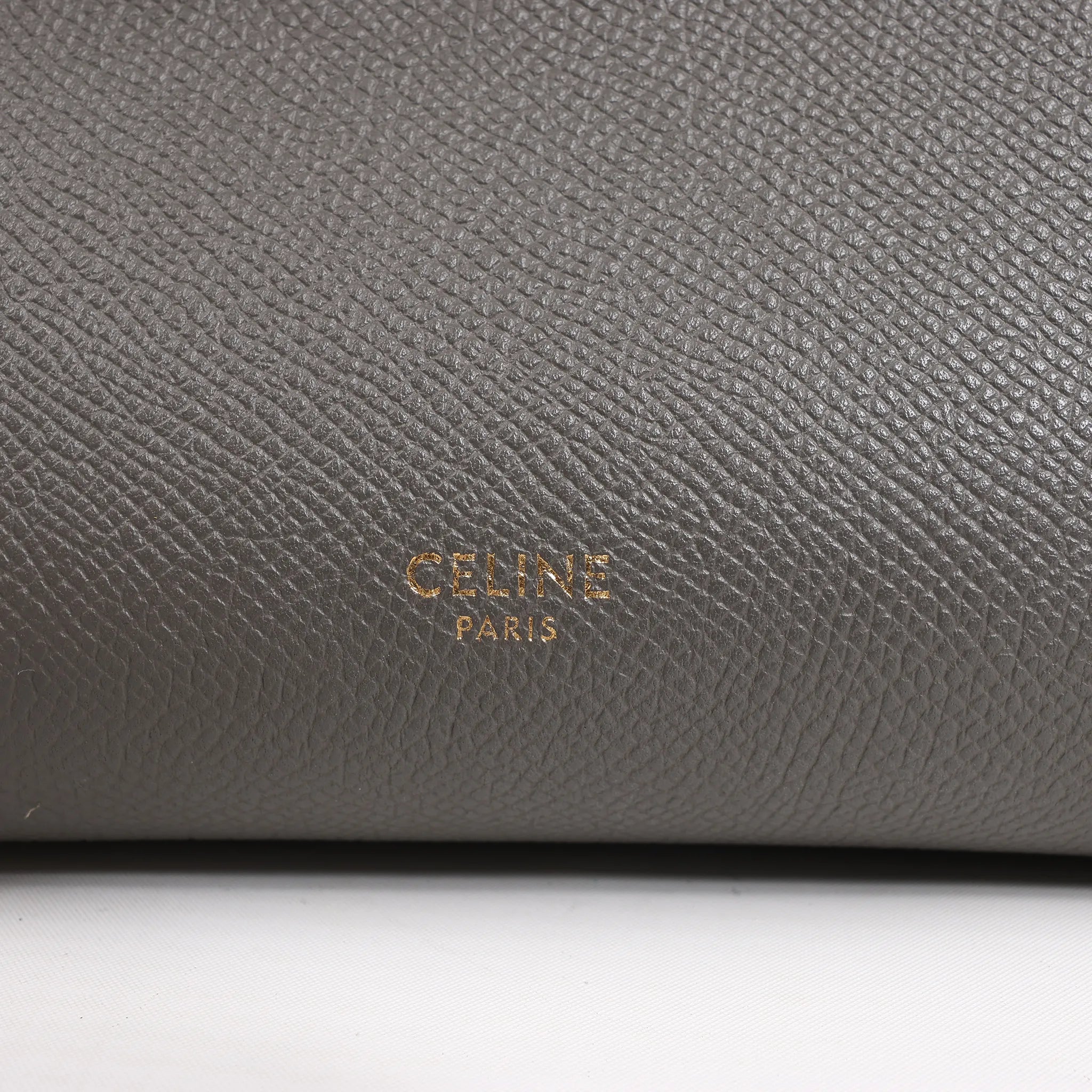 CELINE Belt Bag Grained Leather Micro 2Way Handbag in Gray