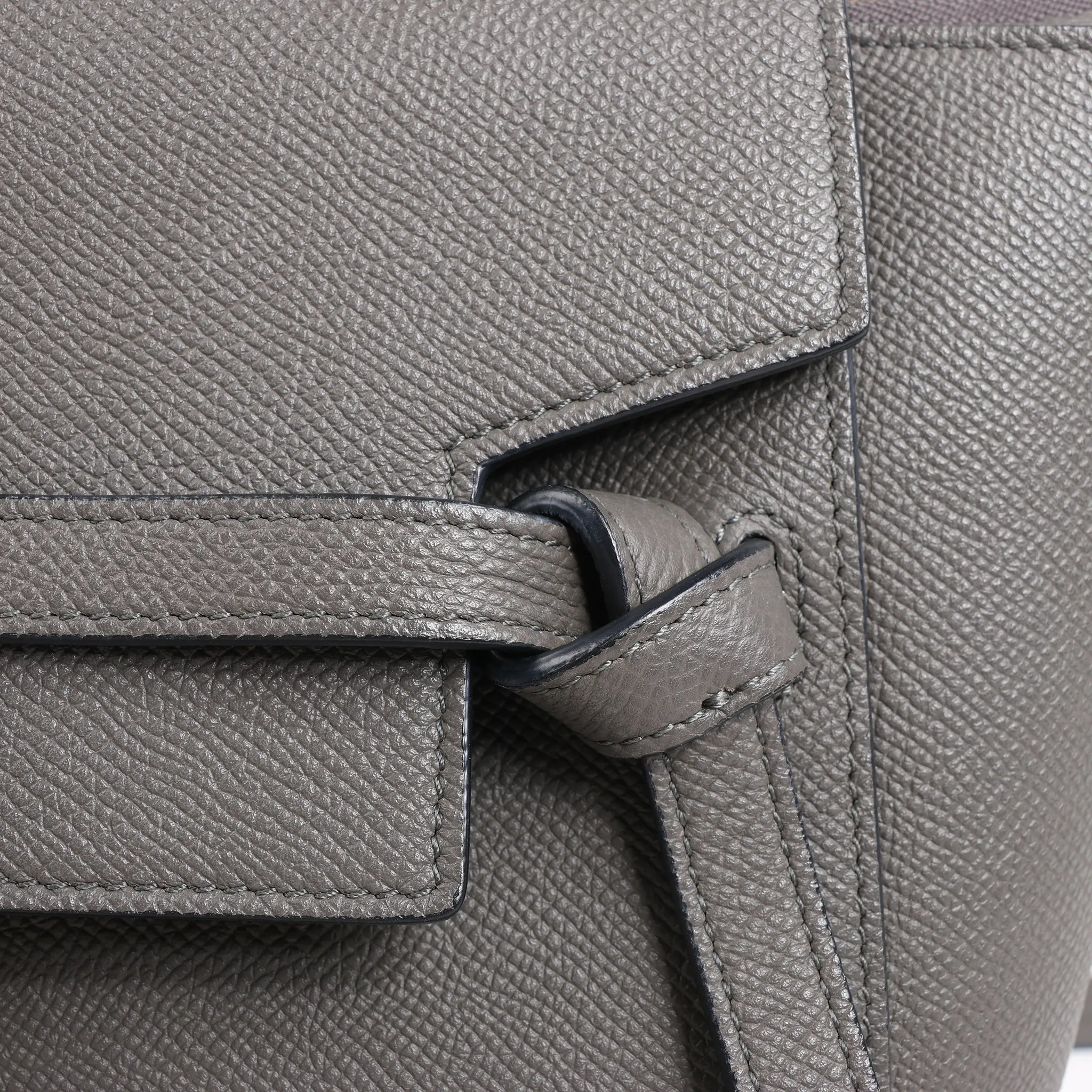 CELINE Belt Bag Grained Leather Micro 2Way Handbag in Gray