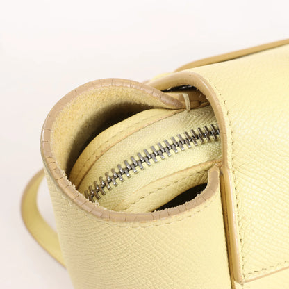 CELINE Belt Bag Grained Leather Micro 2Way Handbag in Yellow