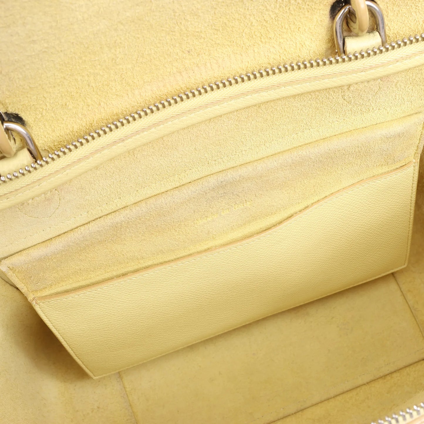 CELINE Belt Bag Grained Leather Micro 2Way Handbag in Yellow