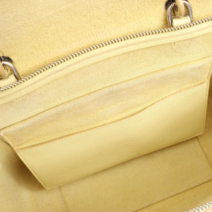 CELINE Belt Bag Grained Leather Micro 2Way Handbag in Yellow